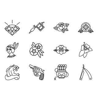Vintage Tattoos icon packages