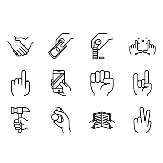 Using Hands icon packages