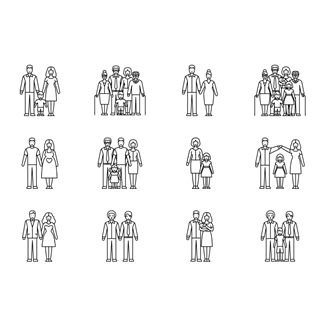 Families Lineal icon packages