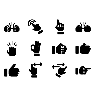 Hands Gestures Fill icon packages