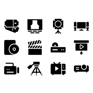 Movies and Cinema Fill icon packages