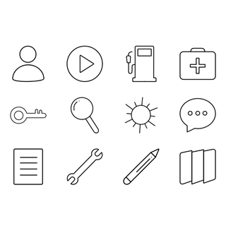 Basic outline UI icon packages