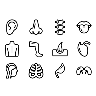 Human body outline icon packages