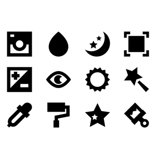 Image editing icon packages