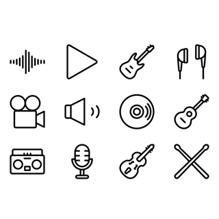Music and Multimedia Linear icon packages