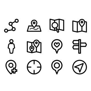 Maps and Location Linear icon packages