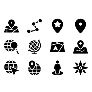 Maps and Location Fill icon packages