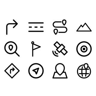 Maps and Geolocation Lineal icon packages
