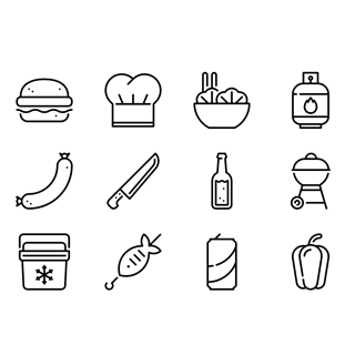 BBQ Line Craft icon packages