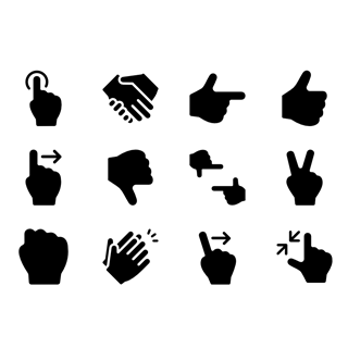 Basic Hand Gestures Fill icon packages