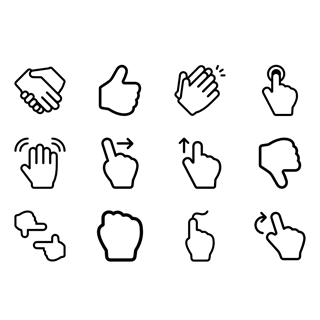 Basic Hand Gestures Lineal icon packages