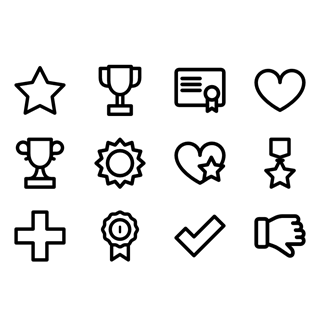 Poll and Contest Linear icon packages