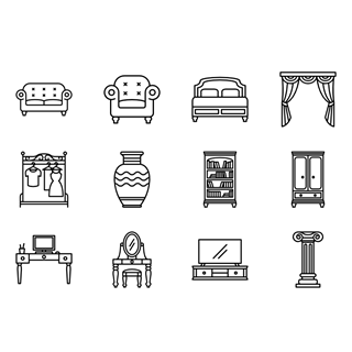 Vintage Furniture icon packages