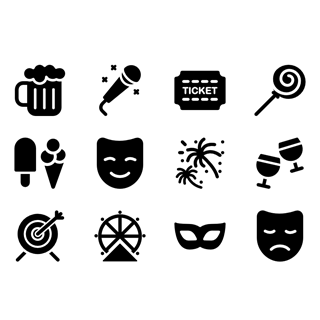 Carnival and Party Fill icon packages