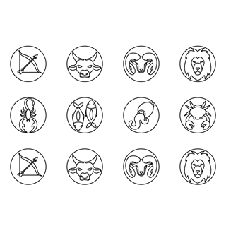 Zodiac Signs Lineal icon packages