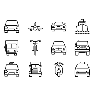 Rounded Transportation icon packages