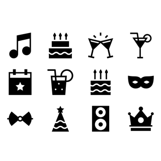 Birthday Party Element Collection icon packages