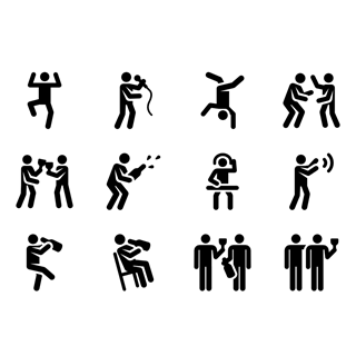 Party Human Pictograms icon packages
