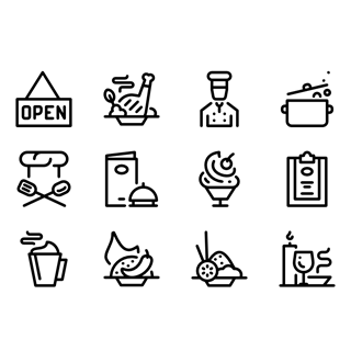 Restaurant Elements icon packages