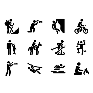 Adventure Human Pictograms icon packages