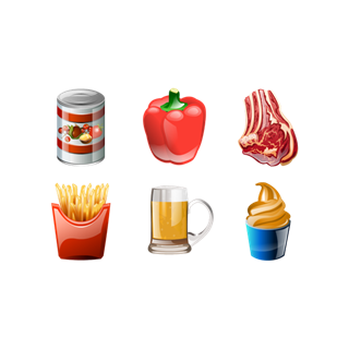 Brilliant food icon packages