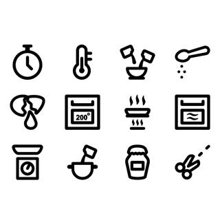 Linear Cooking Instructions icon packages