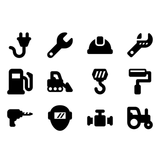 Filled Industrial Elements icon packages