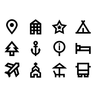 Filled Travel Elements icon packages