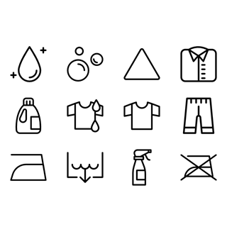 Linear Laundry Symbols icon packages