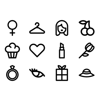 Women Day icon packages