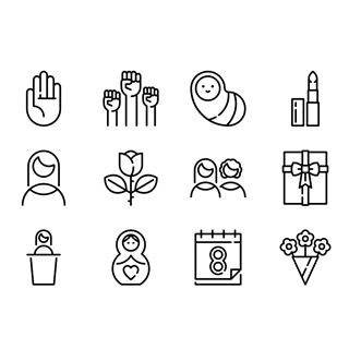 Womens Day Elements icon packages