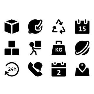 Solid Delivery Transports icon packages