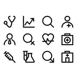 Bold Outline Medical Elements icon packages