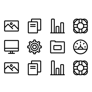 Linear Web Element Set icon packages