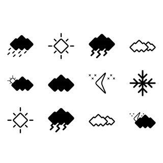 Poligonal Weather Set icon packages