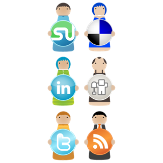 Social Bookmarking Character icon packages