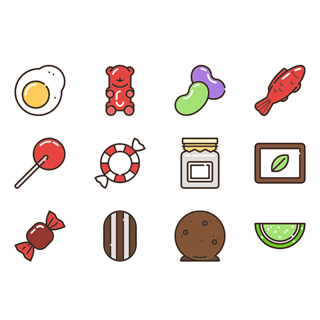 Linear Candies and Sweets icon packages