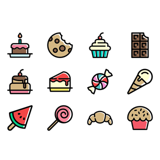 Linear Sweet and Candy Elements icon packages
