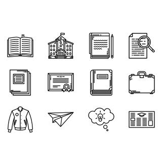 Linear Detailed High School Elements icon packages