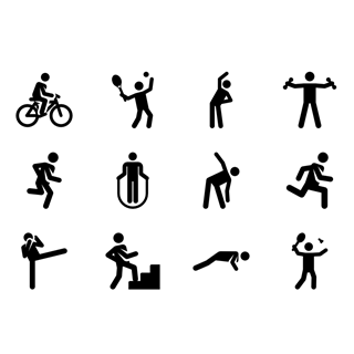 Solid Fitness Human Pictograms icon packages