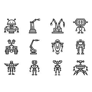 Linear Robot Pictograms icon packages
