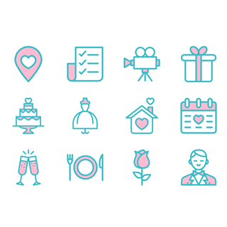 Linear Wedding Elements icon packages