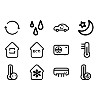 Heating and Air conditioning Elements icon packages