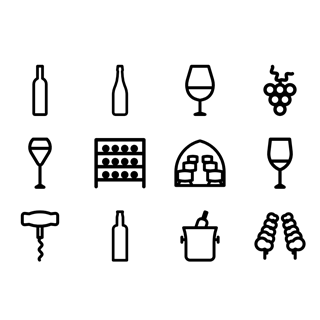Linear Winery Elements icon packages