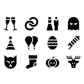 Solid Holiday Elements icon packages
