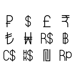 Linear Currency Symbols icon packages