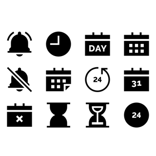 Solid Time and Date Elements icon packages