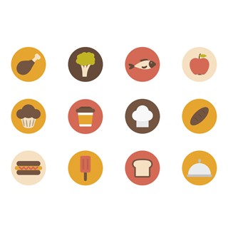 Linear Food Set icon packages