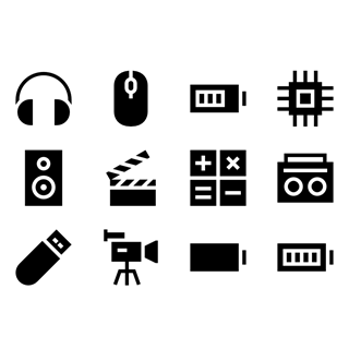 Solid Electronic Elements icon packages