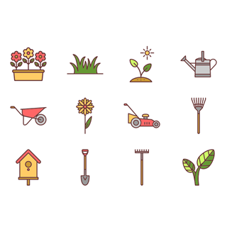 Linear Gardening Elements icon packages